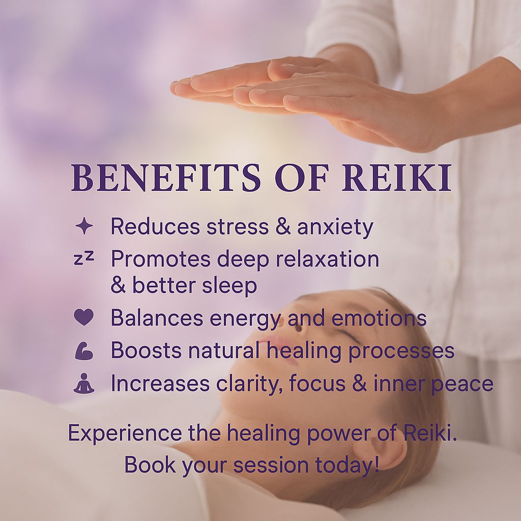 Holistic Solutions with Emma Facebook ad: Rebalance your energy-book a Reiki session in person…