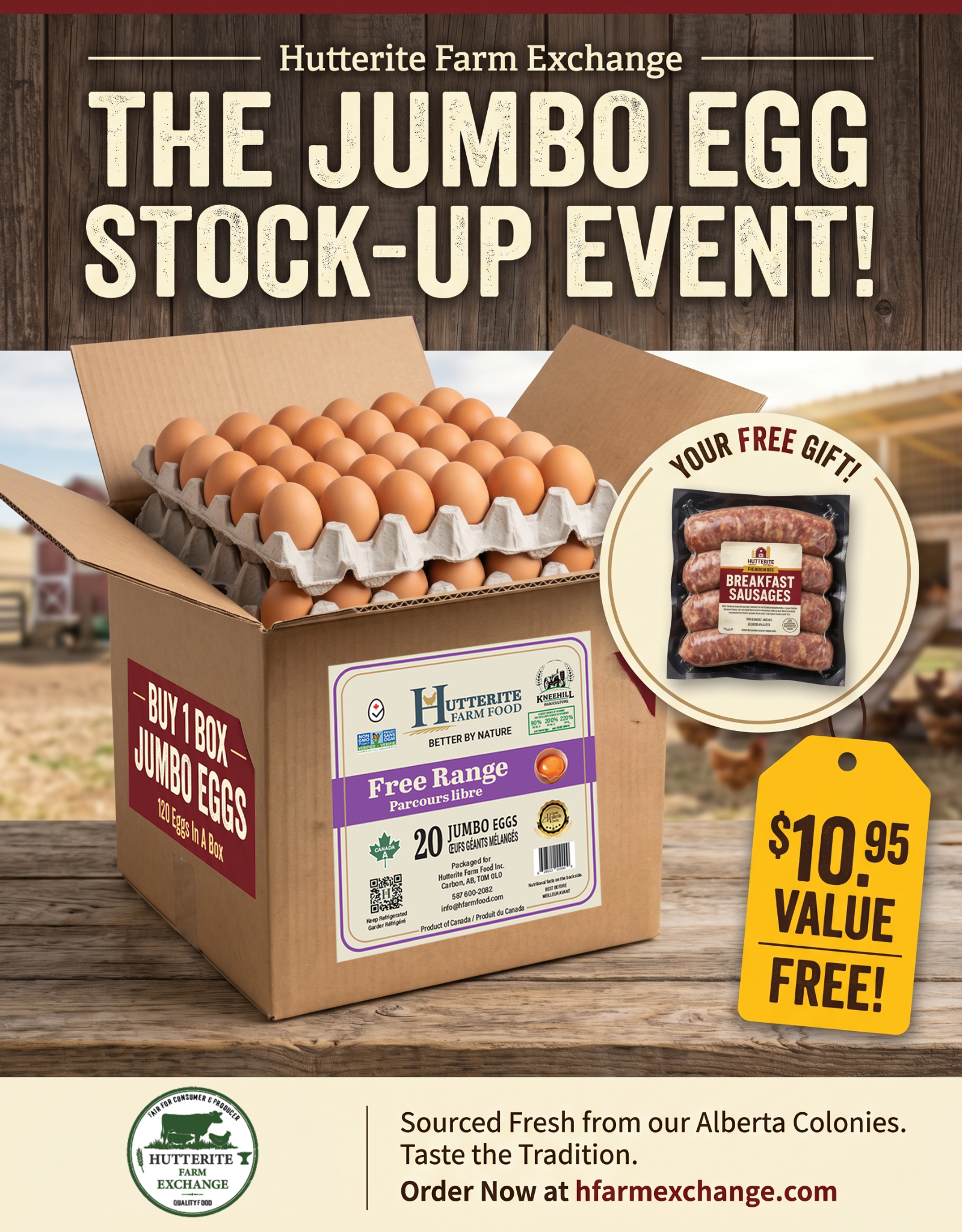 Hutterite Farm Exchange Facebook ad from Apr 26, 2026