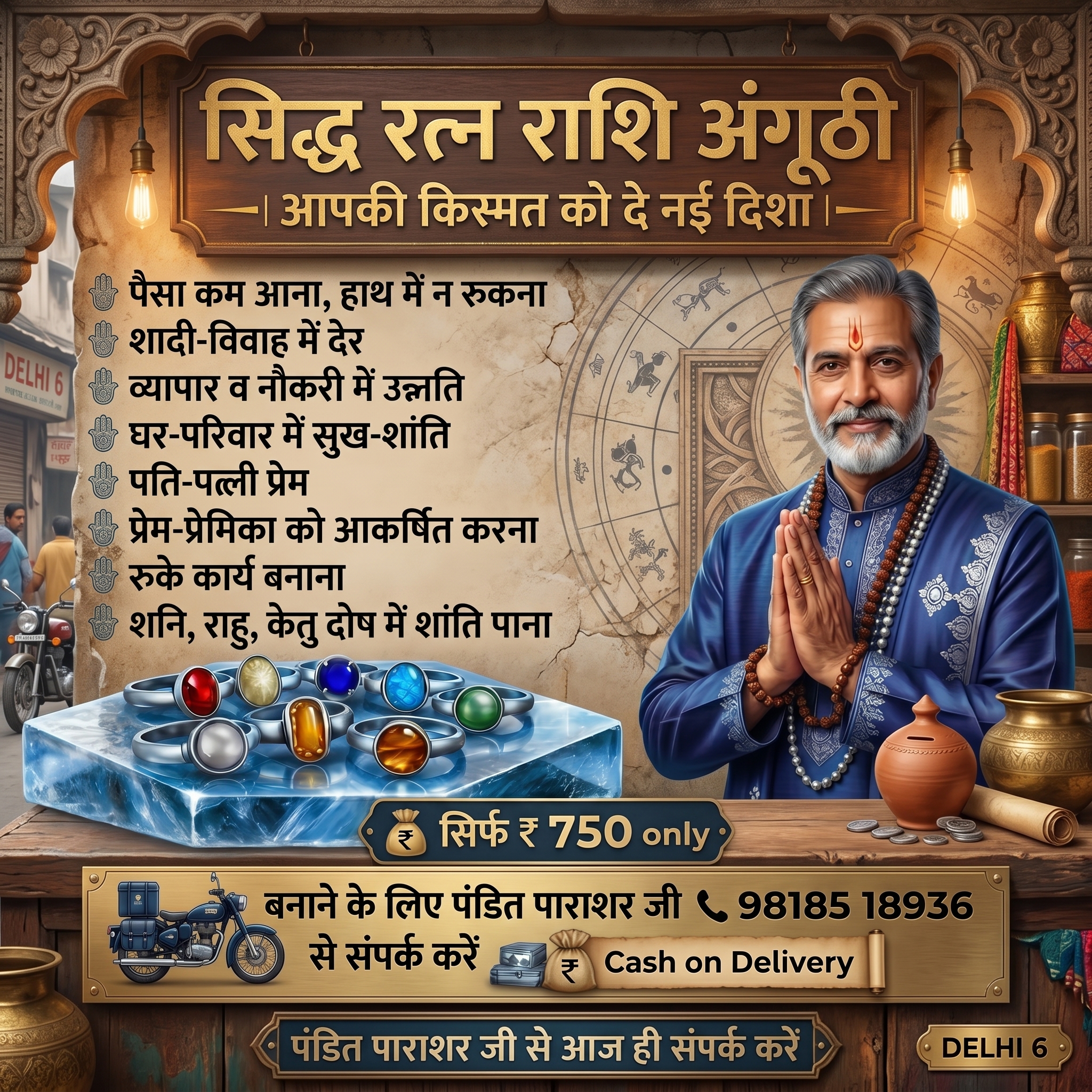 Pandit Parashar Ji Facebook ad: Cash on Delivery (COD) Available