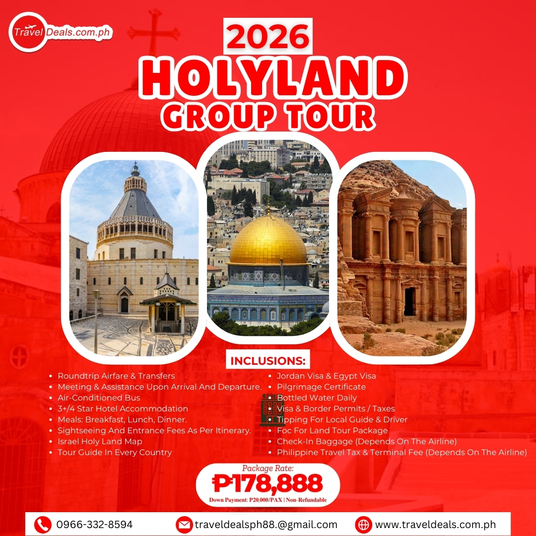 TravelDeals.com.ph - Main Office Facebook ad: 𝟐𝟎𝟐𝟔 𝐇𝐎𝐋𝐘 𝐋𝐀𝐍𝐃 𝐆𝐑𝐎𝐔𝐏 𝐓𝐎𝐔𝐑