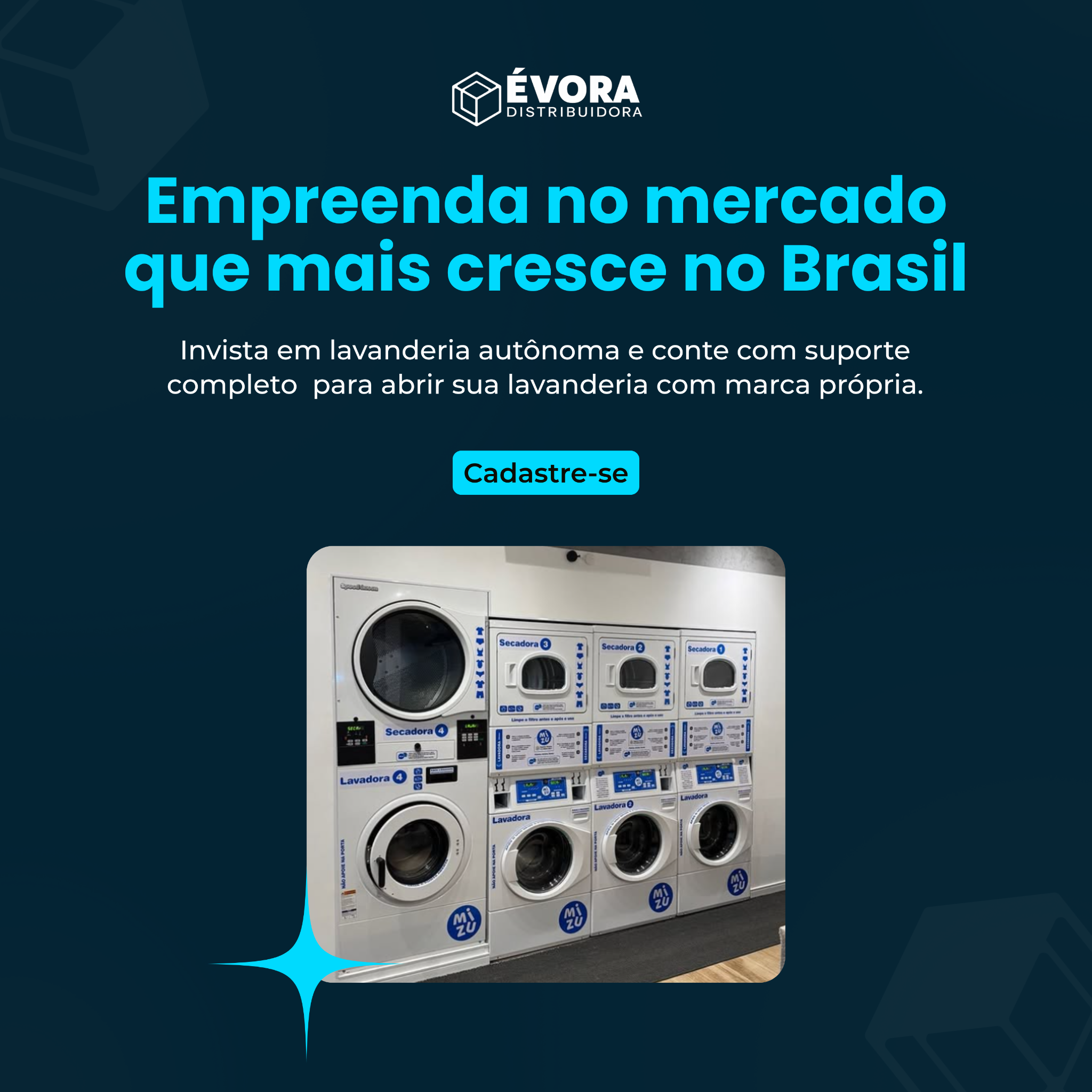 Évora Lavanderia Facebook ad: Abra sua lavanderia de autoatendimento