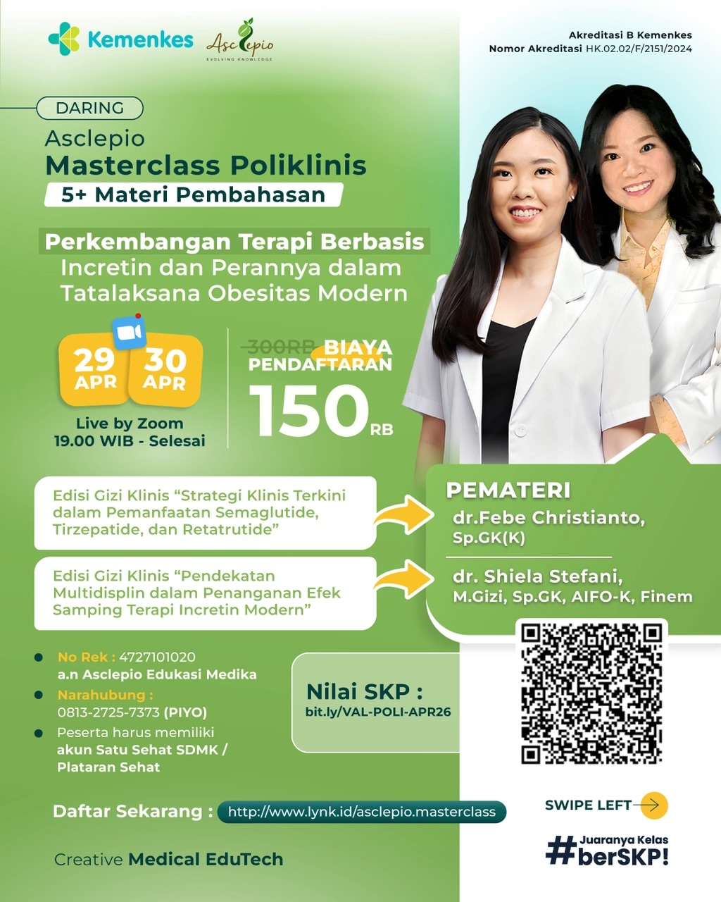 Asclepio Masterclass Platform Kedokteran Facebook ad: Asclepio Masterclass Poliklinis