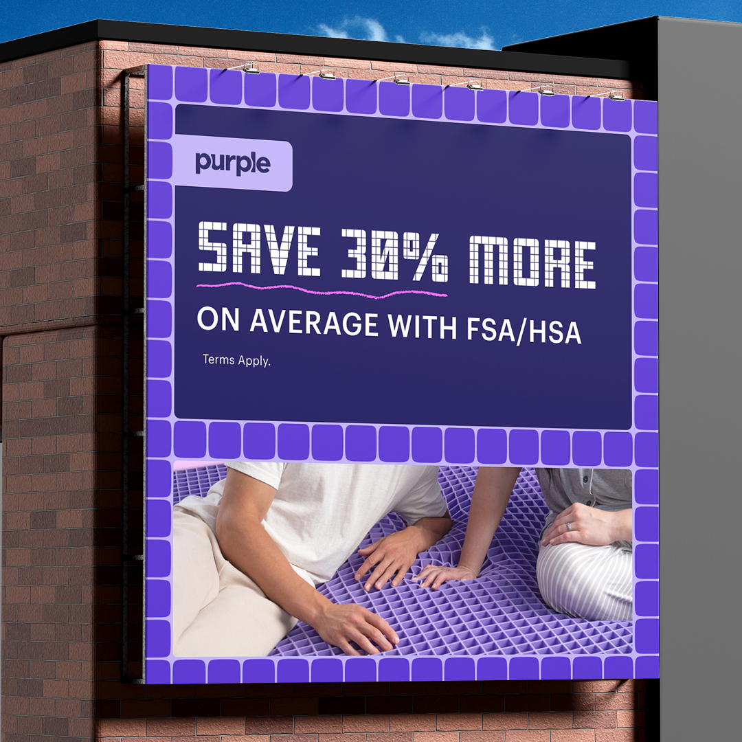 Purple Facebook ad: Nightly relief, for less