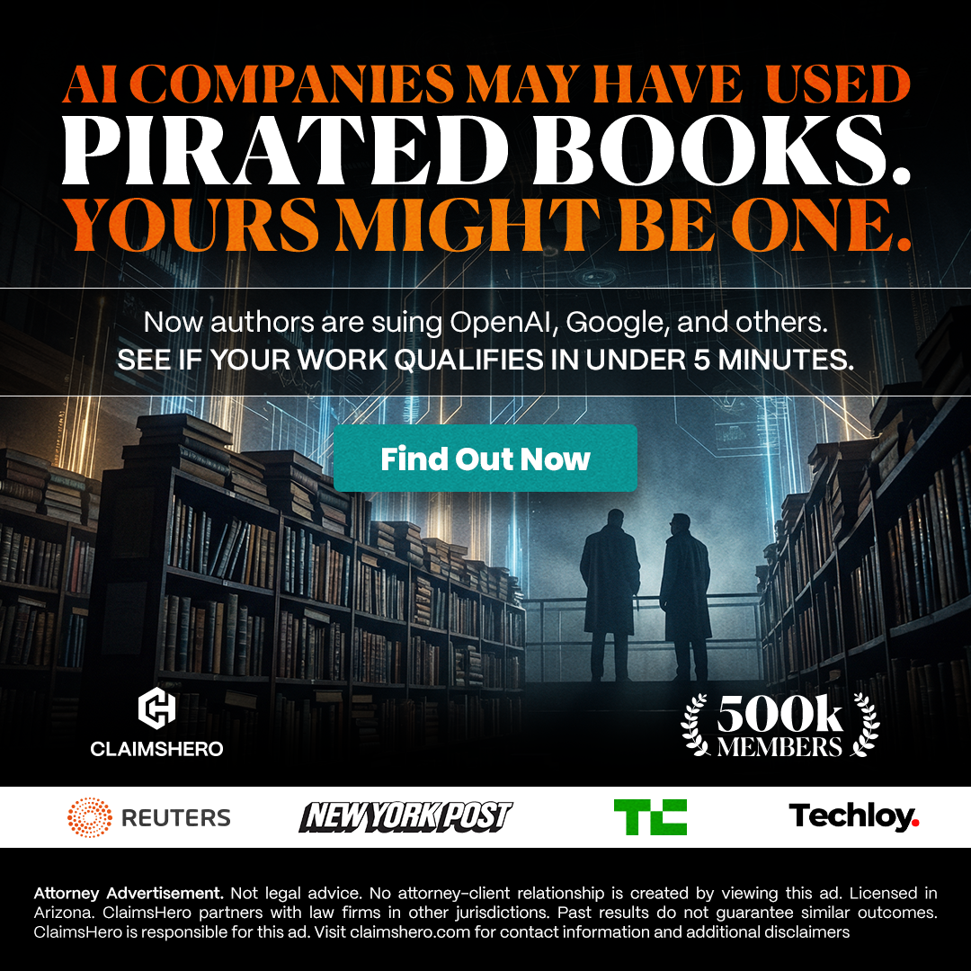 Pact Insurance Facebook ad: Authors; was your book pirated by an AI company?