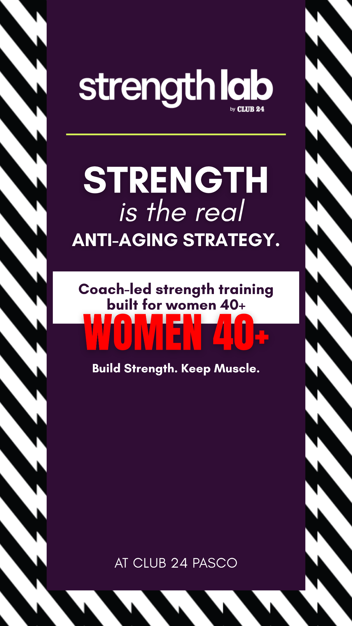 Strength Lab by Club 24 Facebook ad from Feb 20, 2026