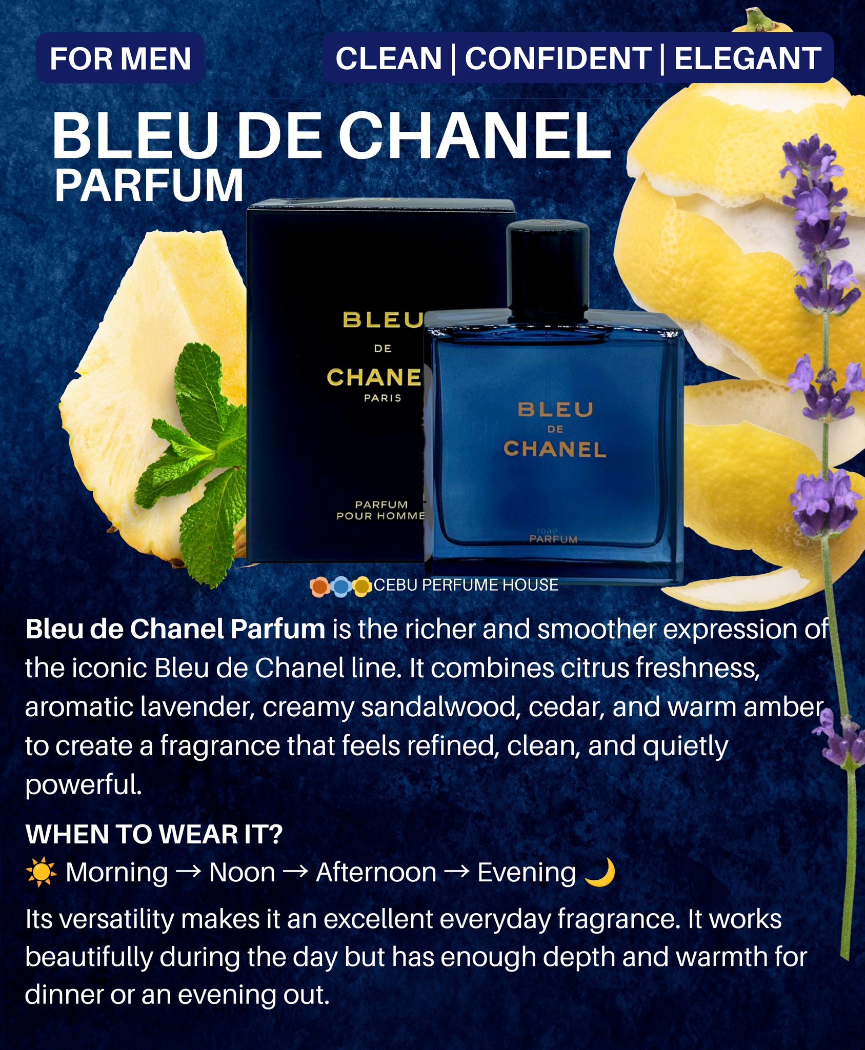 Cebu Perfume House Facebook ad: OUR BEST-SELLER PERFUMES FOR MEN!