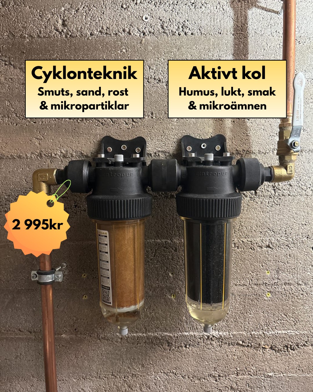 Vattenfilterhuset Facebook ad: Vattenfilter egen brunn NW25 Duo, Partikel och Kolfilter…