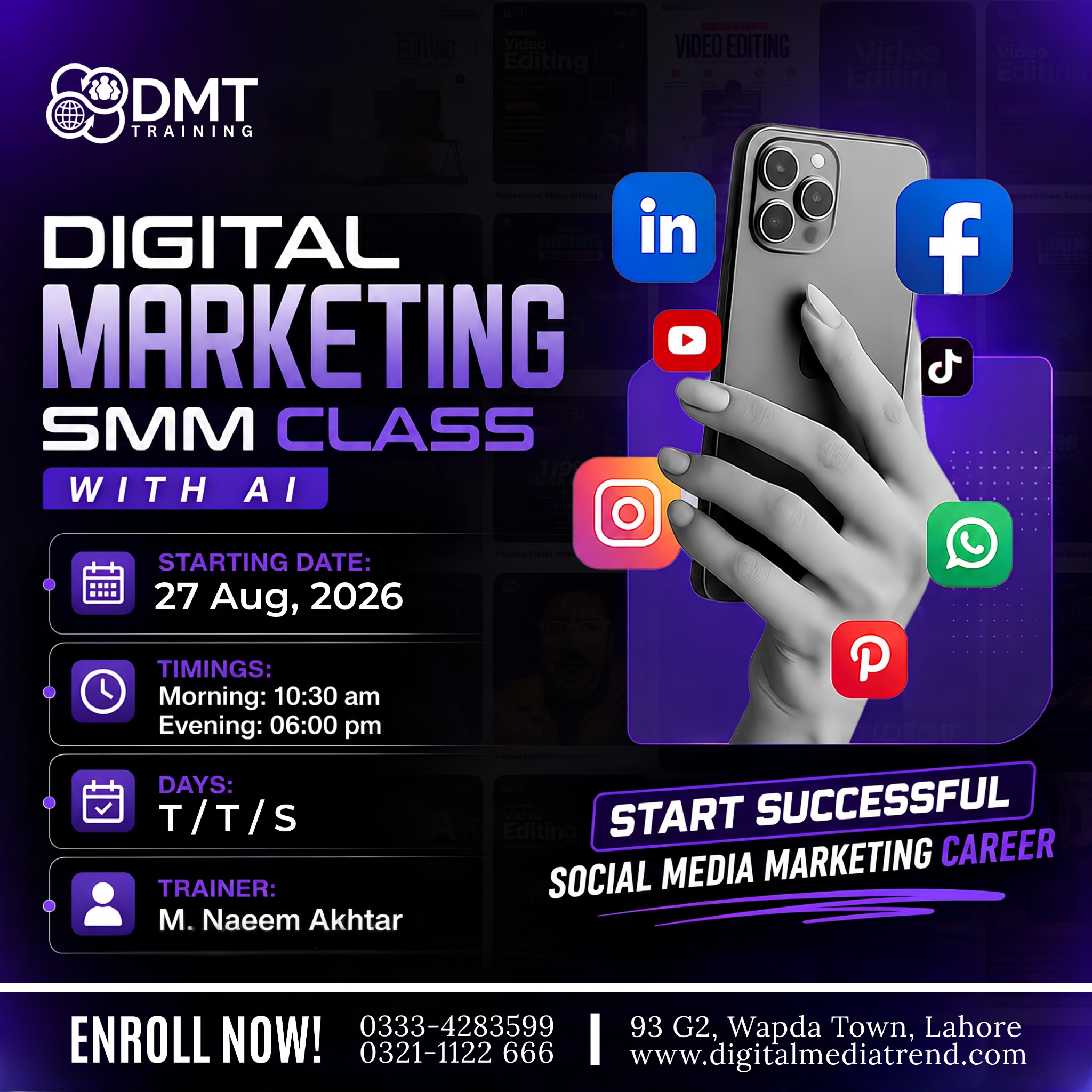 DMT, Digital Marketing Services & Training, Lahore Facebook ad
