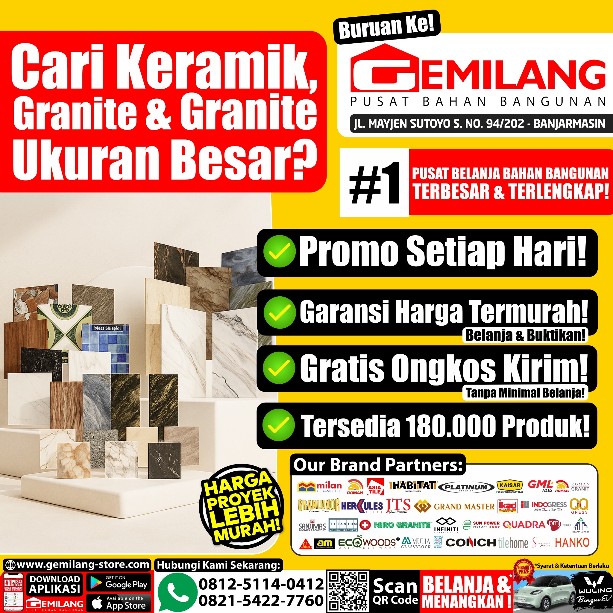 Gemilang - Pusat Bahan Bangunan Facebook ad: Lagi Cari Keramik, Granit & Granit Besar?