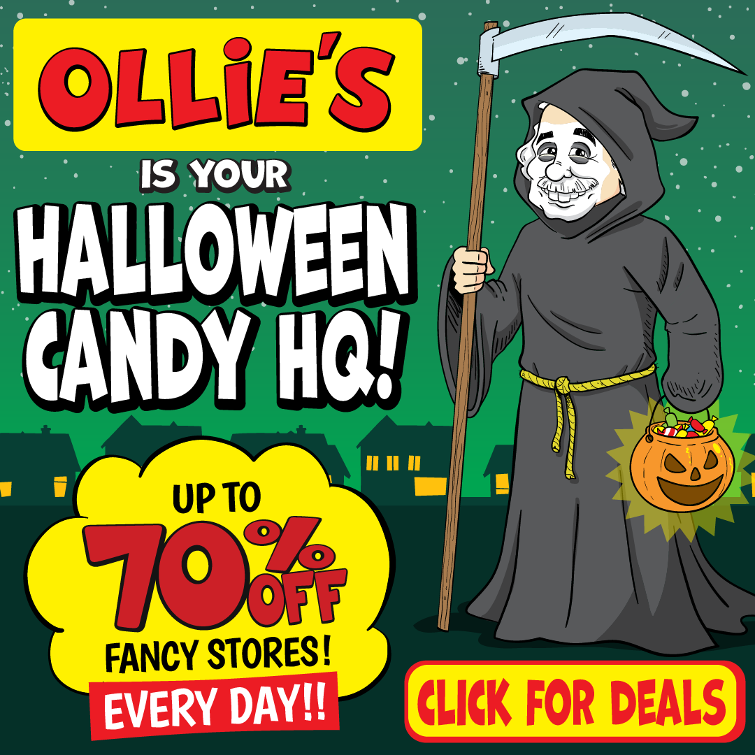 Ollie's Facebook ad: Save up to 60% off on Hershey's, M&M's…