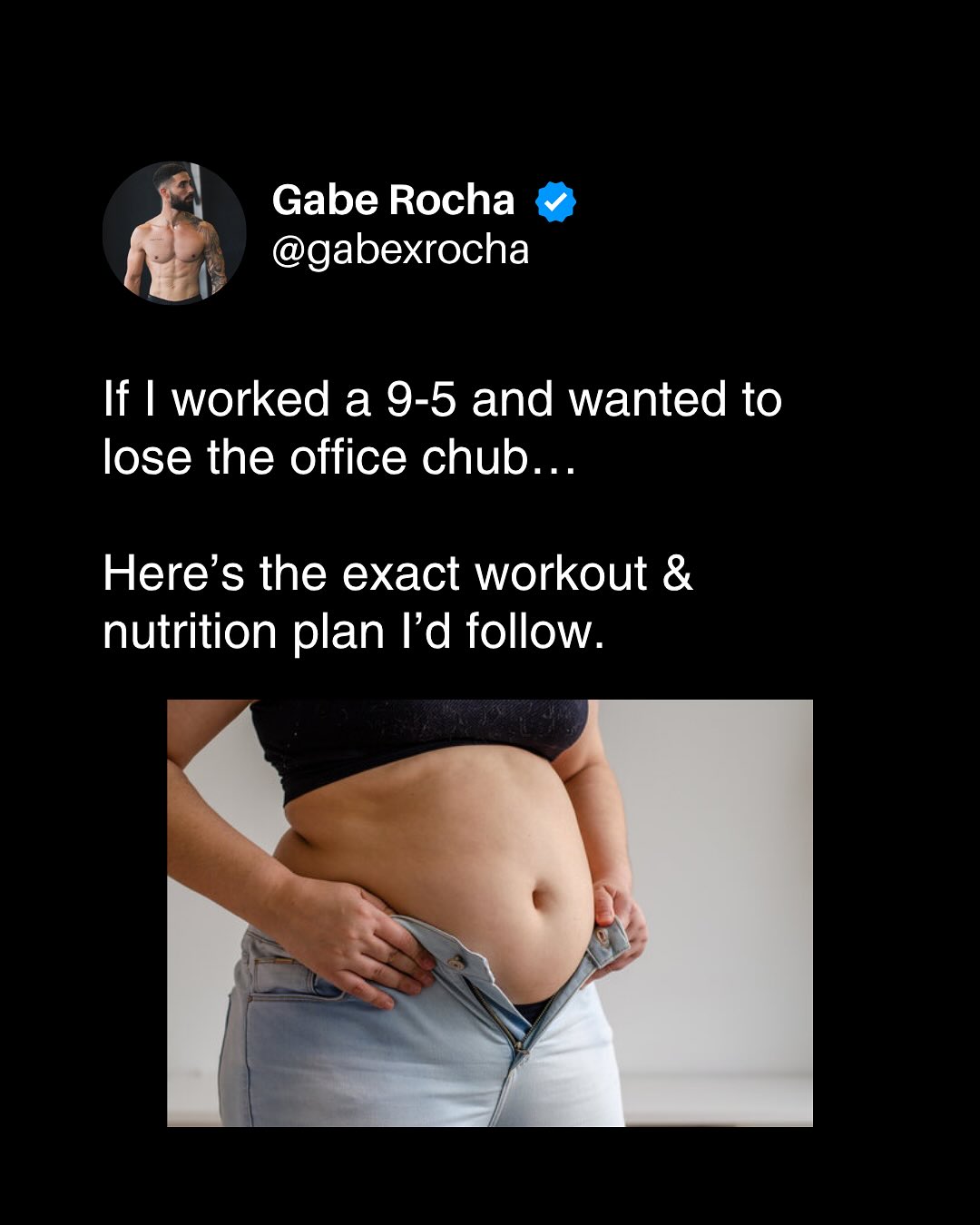 Gabe Rocha - Online Fitness Coach Facebook ad: If I worked a 9-5 and wanted to…