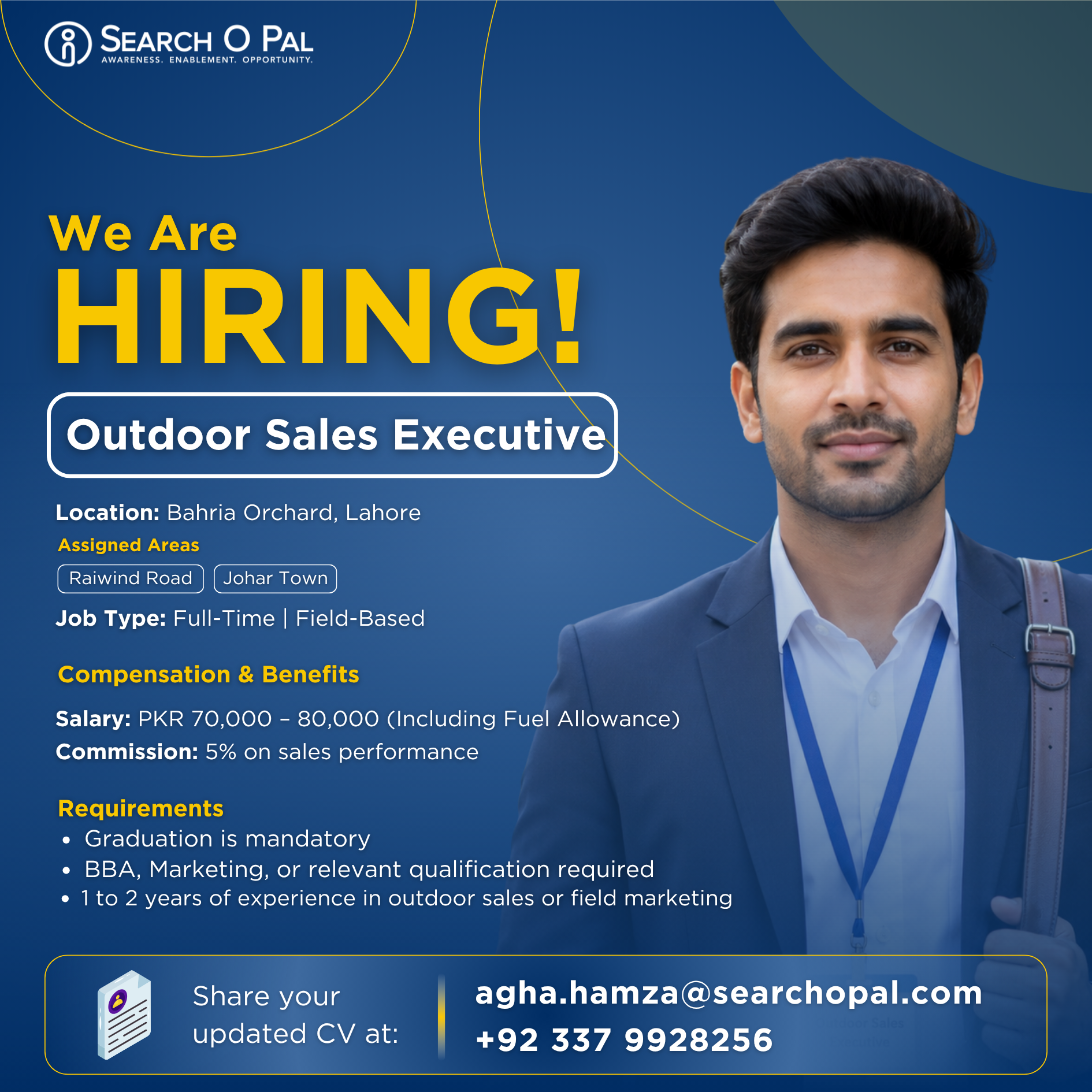 Search O Pal Facebook ad: Hiring, Outdoor Sales Executive