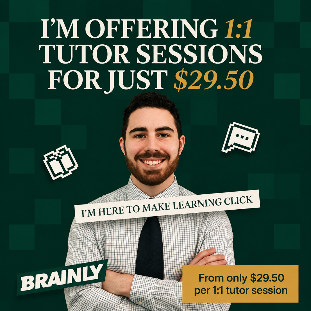Brainly Facebook ad: 1:1 Math Tutor, 2 Weeks for $59