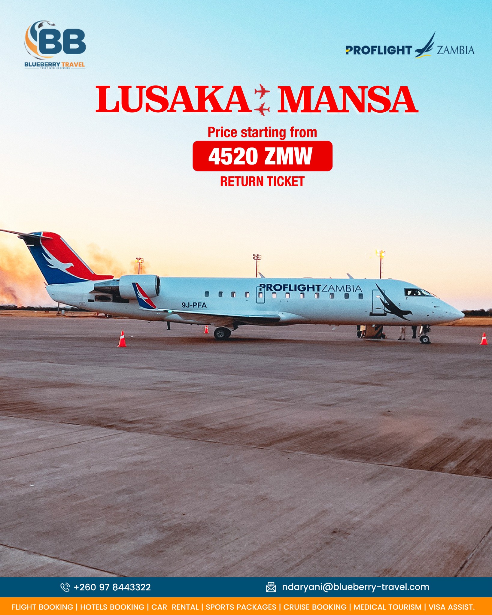 Blueberry Travel Zambia Facebook ad