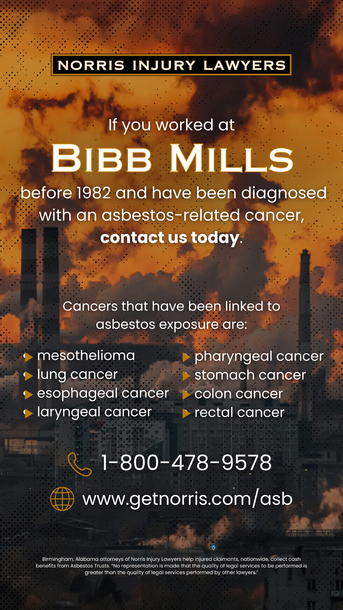 Norris Injury Lawyers Facebook ad from Mar 19, 2026