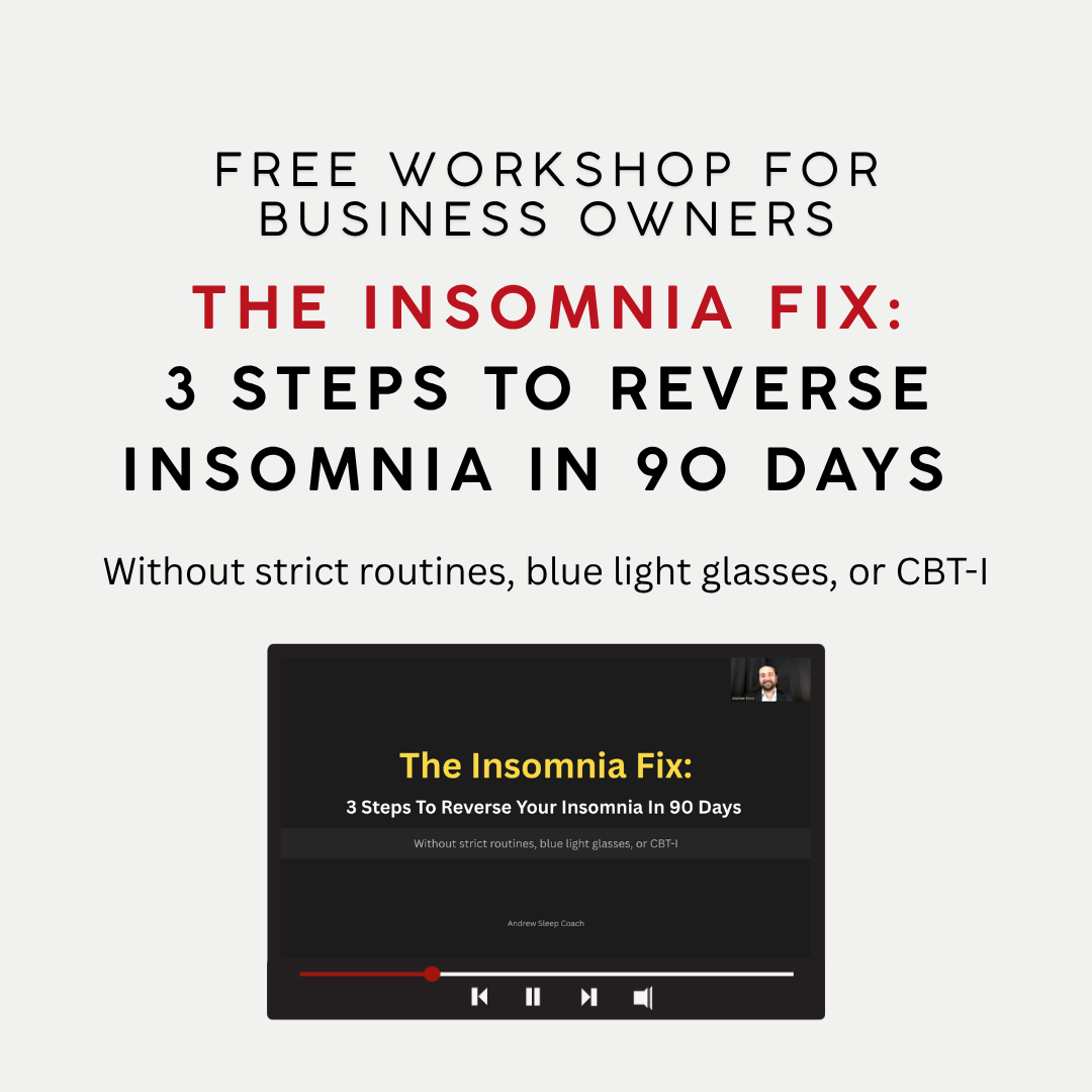 Andrew Sleep Coach Facebook ad: Tap Learn More if you're a business owner…