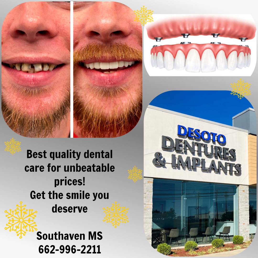 Desoto Dentures and Implants Facebook ad: Dental Implant Specials/Affordable Dental Implant