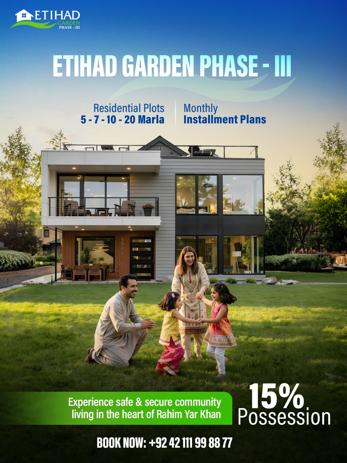 Etihad Garden Facebook ad: 5, 7, 10 & 20 Marla Plots