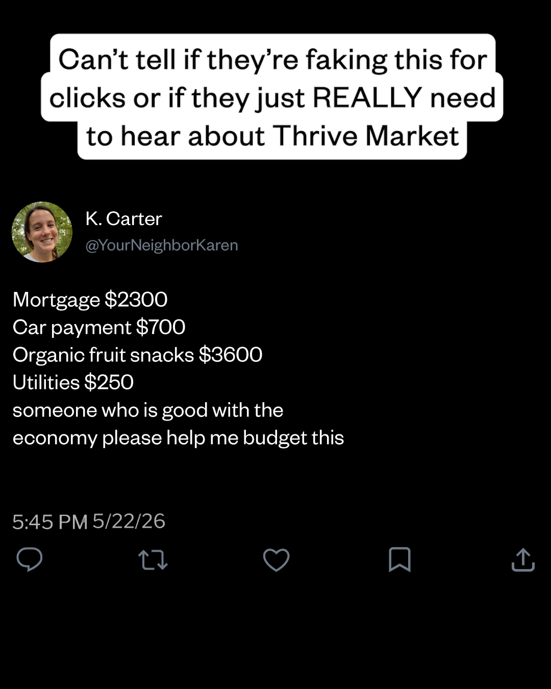 Thrive Market Facebook ad
