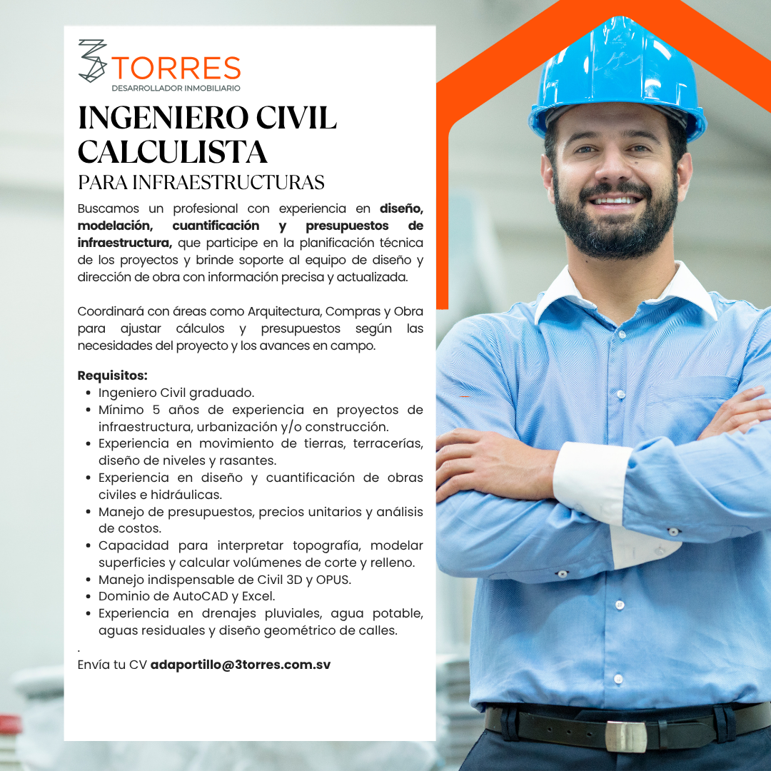 3 Torres Desarrollador Inmobiliario Facebook ad: Ingeniero Civil Calculista