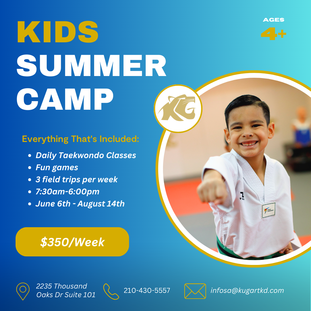 KuGar Taekwondo San Antonio Facebook ad: Kids Martial Arts Summer Camp!