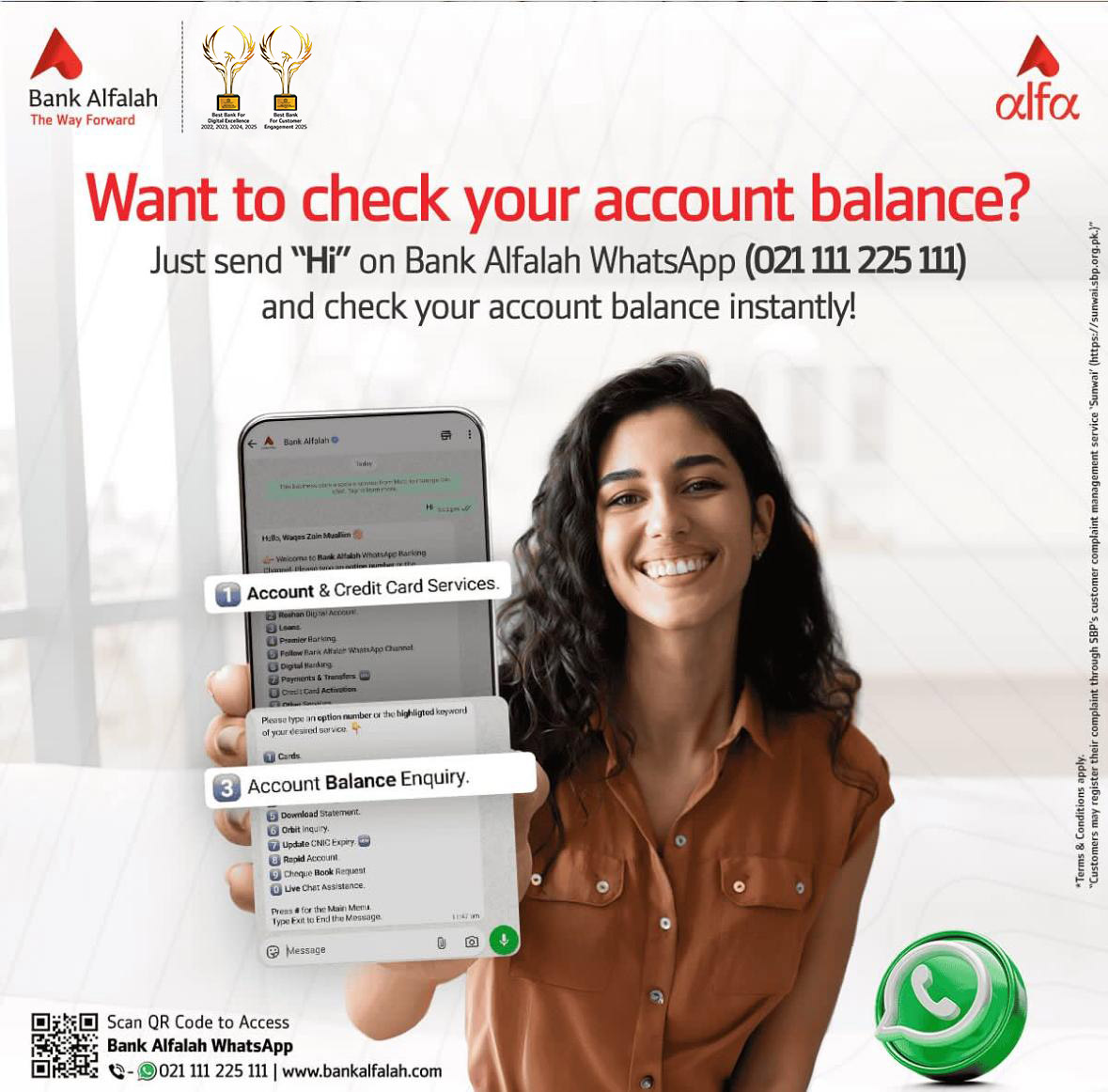 Alfa by Bank Alfalah Facebook ad: Chat with us
