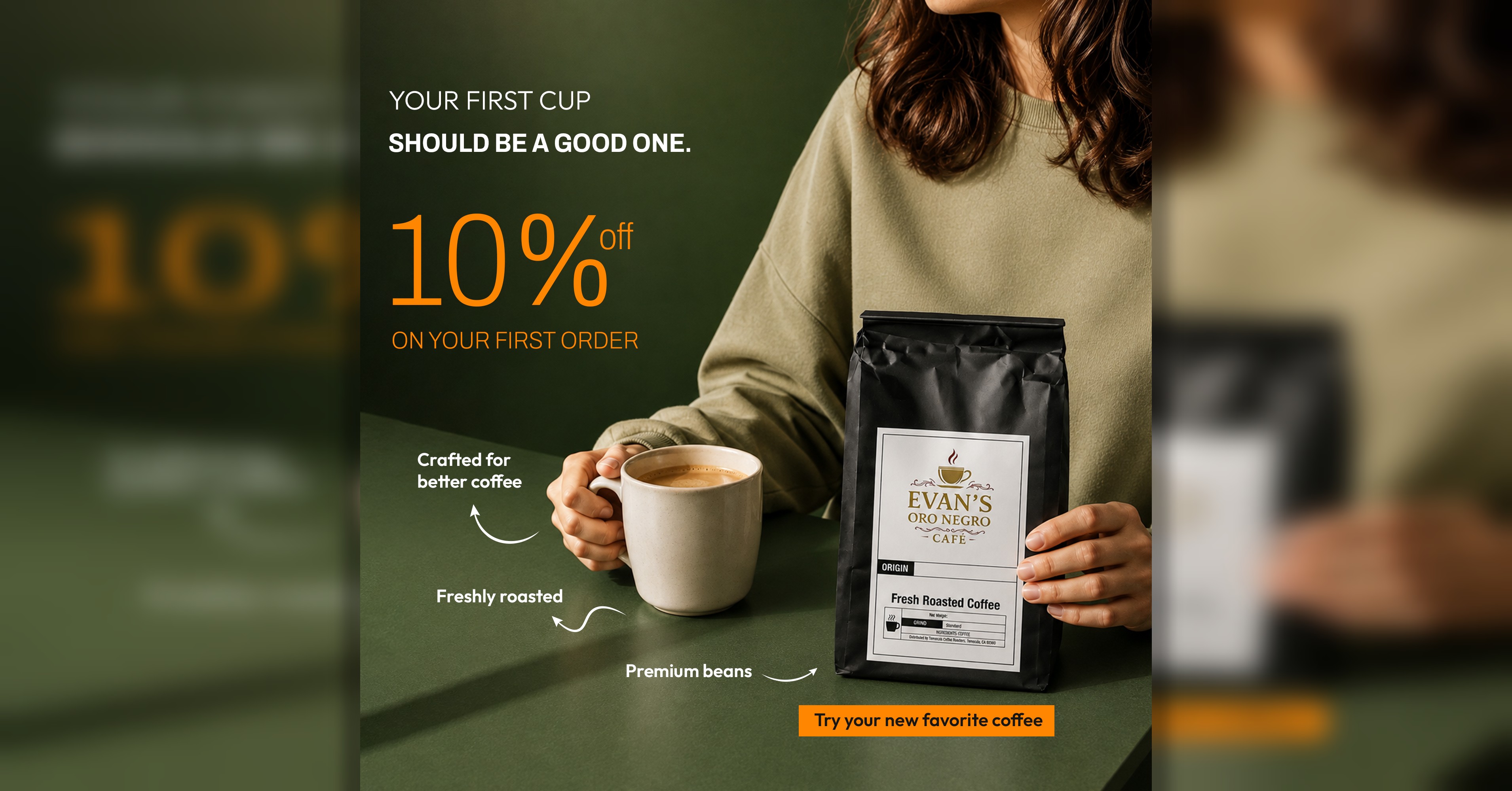 Evan's Oro Negro Cafe Facebook ad
