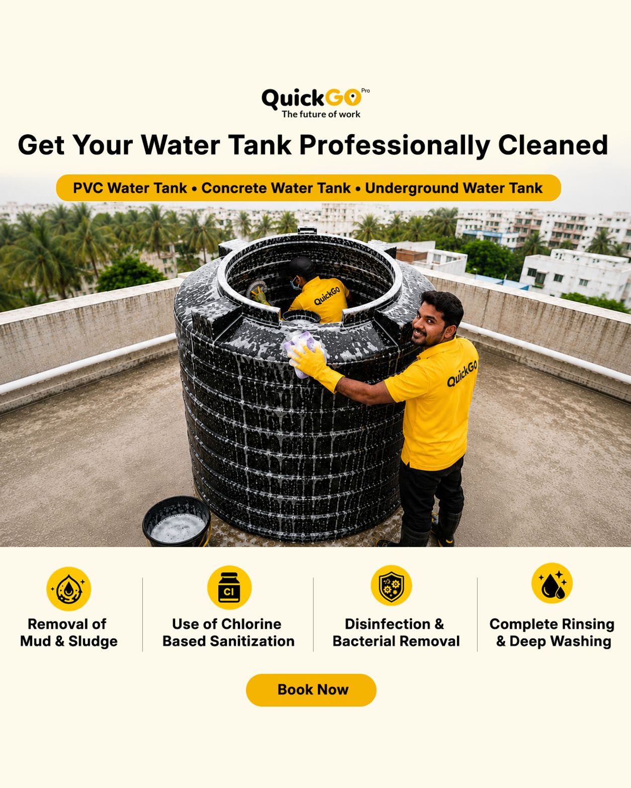 Quickgo Facebook ad: When was the last time your water tank…