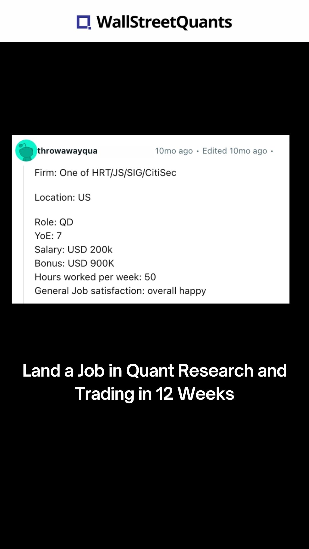 Wall Street Quants Facebook ad