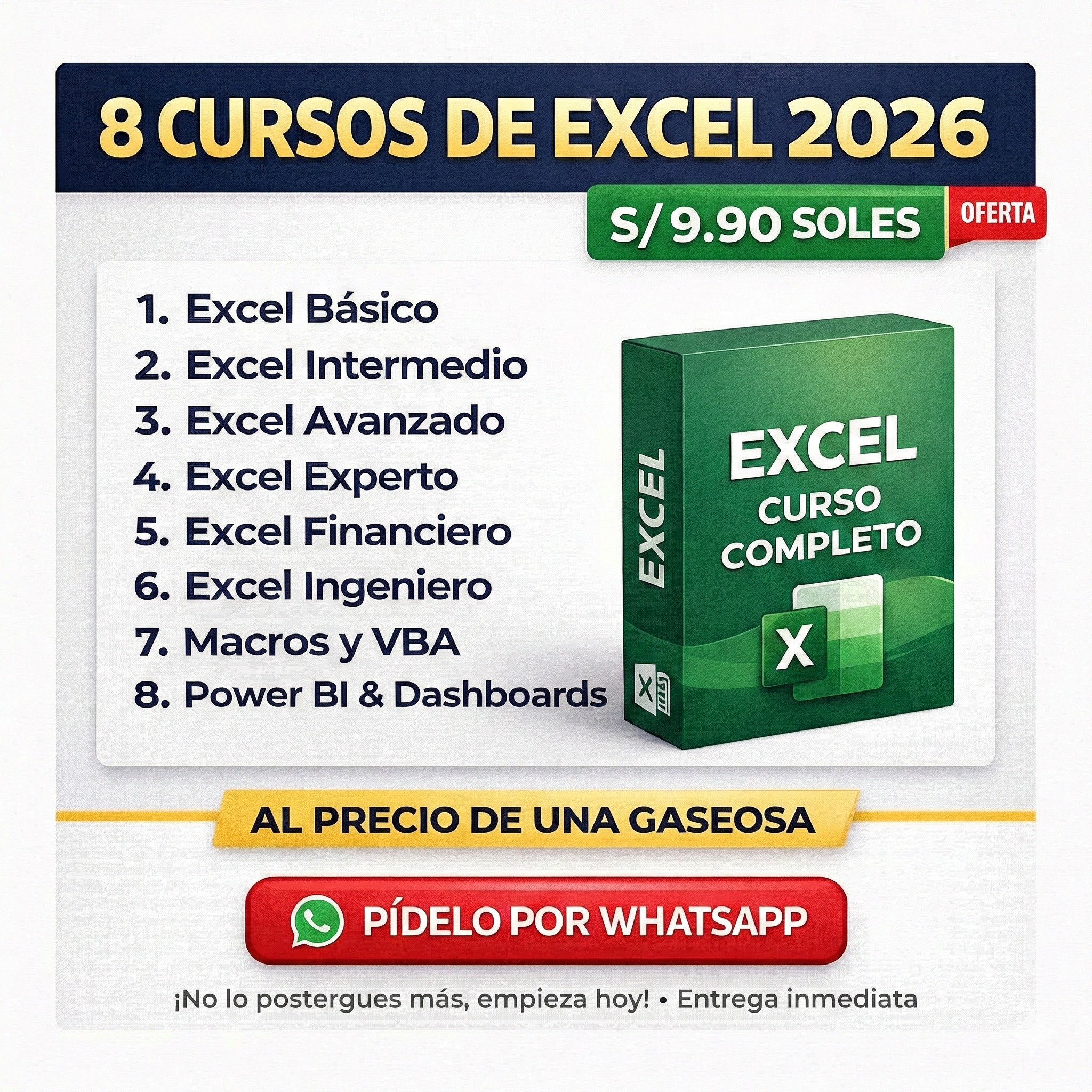 Cursos Creativos con Adriana Facebook ad: 𝗦𝘂́𝗽𝗲𝗿 𝗣𝗮𝗰𝗸 𝗘𝘅𝗰𝗲𝗹 𝟮𝟬𝟮𝟲: 𝗗𝗲 𝗖𝗲𝗿𝗼 𝗮…