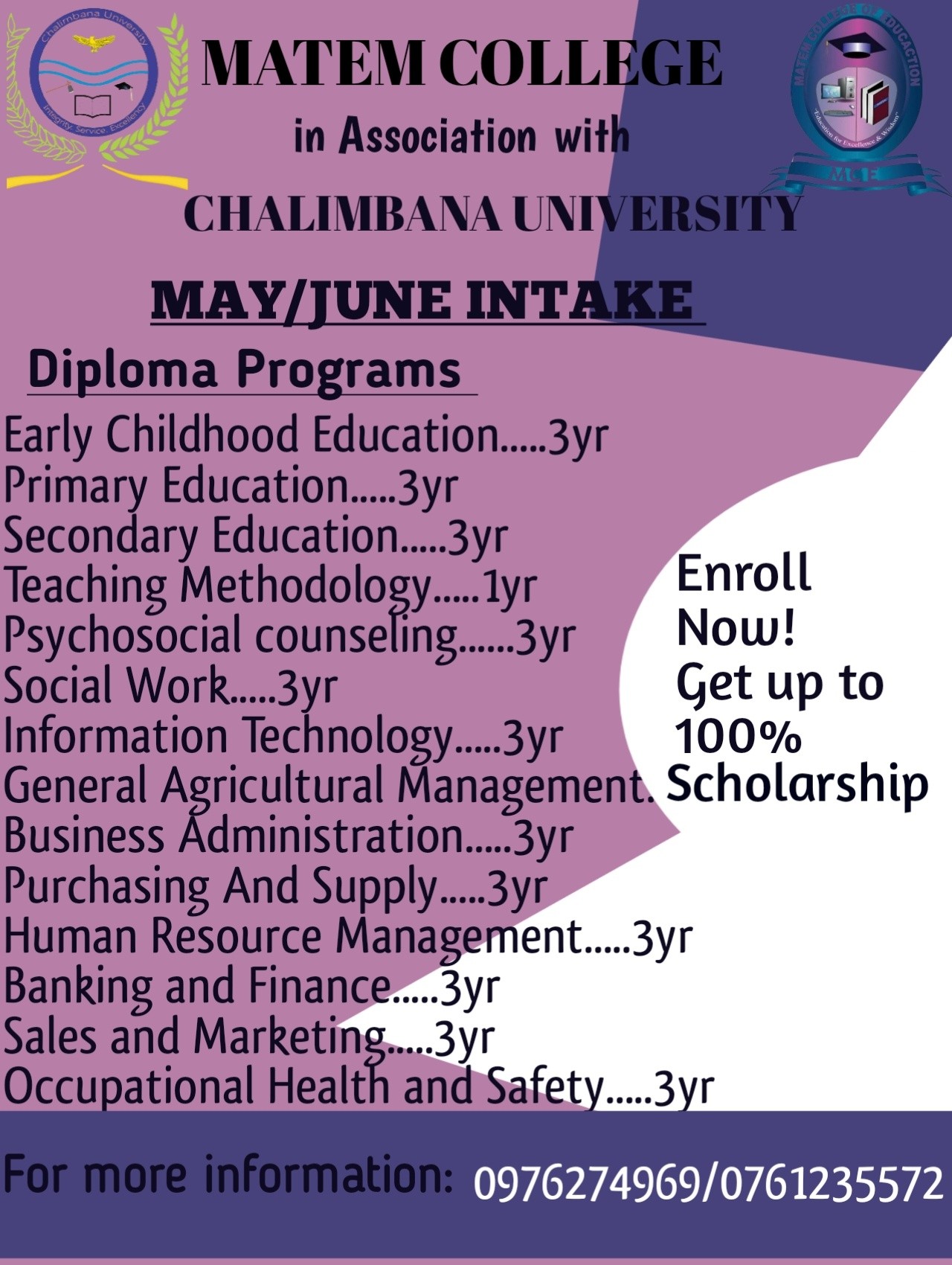 Matem college Facebook ad