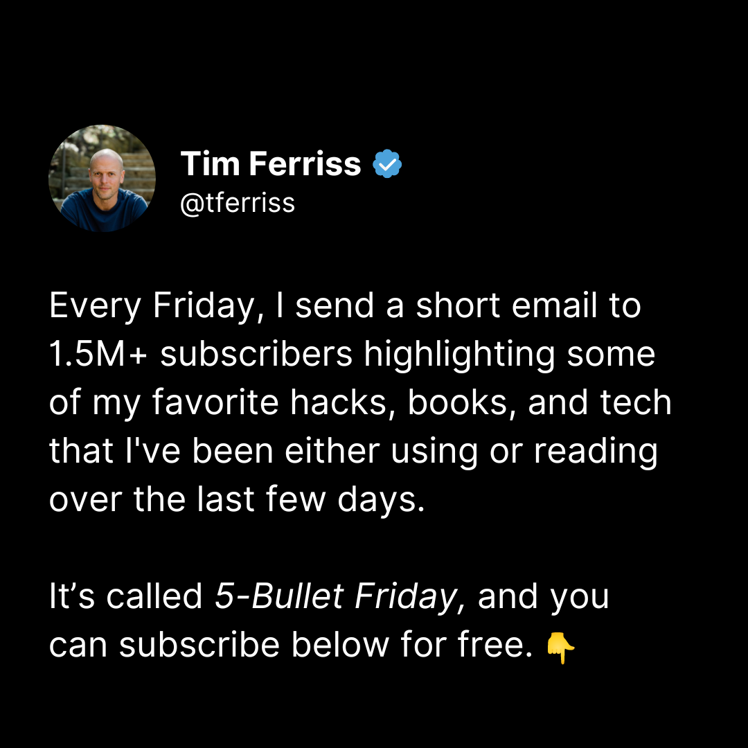 Tim Ferriss Facebook ad from May 9, 2024