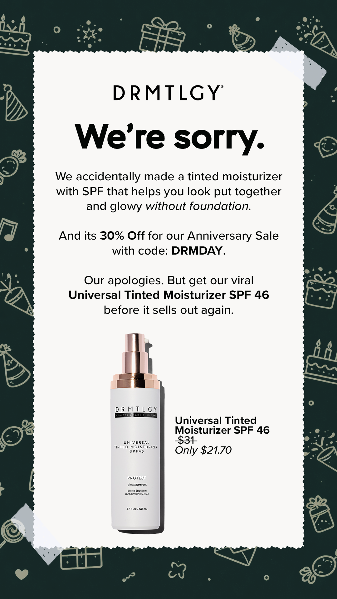 DRMTLGY Facebook ad