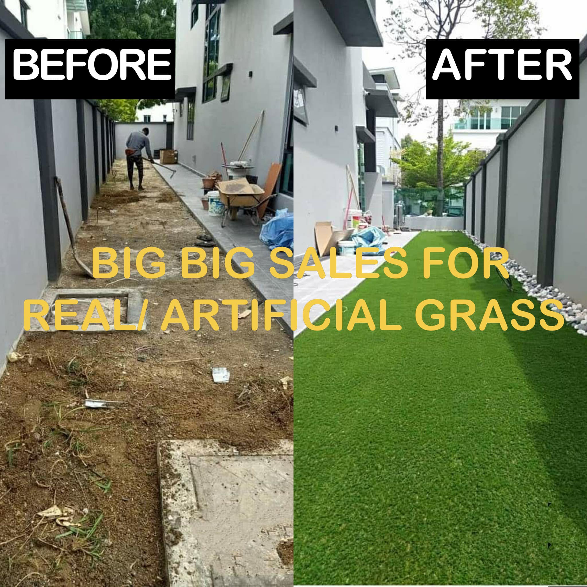 S Plus Artificial Grass / Real Grass Facebook ad: 【Looking to build a clean and wonderul garden…