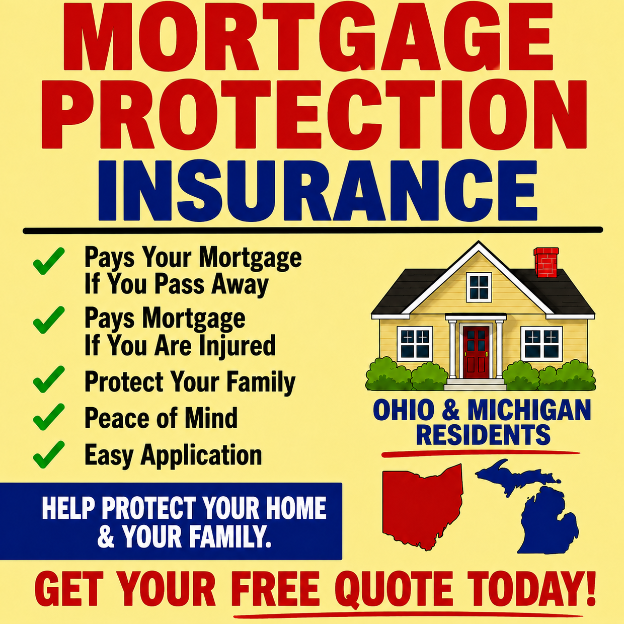 Your Local Coverage Options Facebook ad: Ohio & Michigan Mortgage Protection