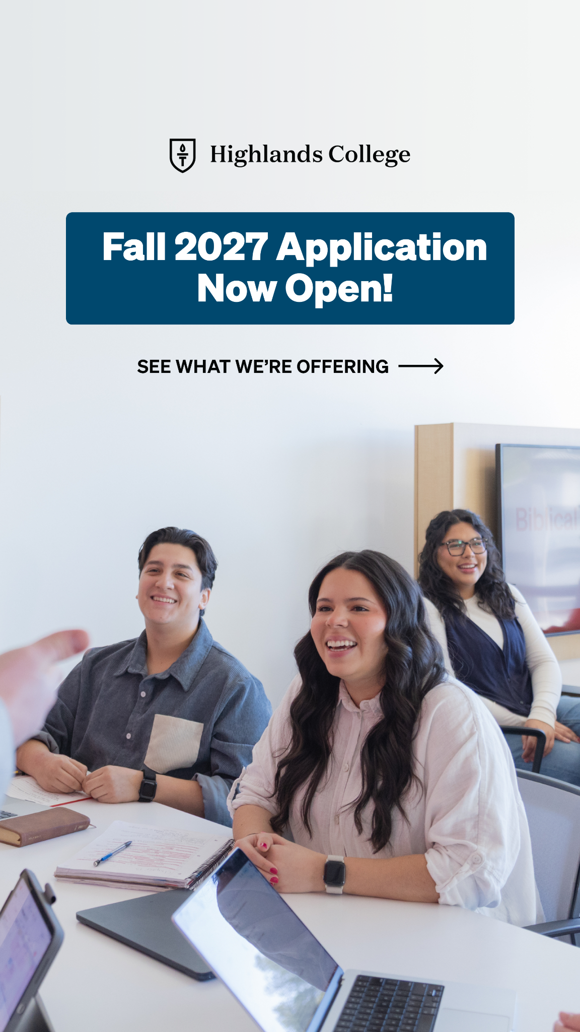Highlands College Facebook ad: Apply for Fall 2027 Today