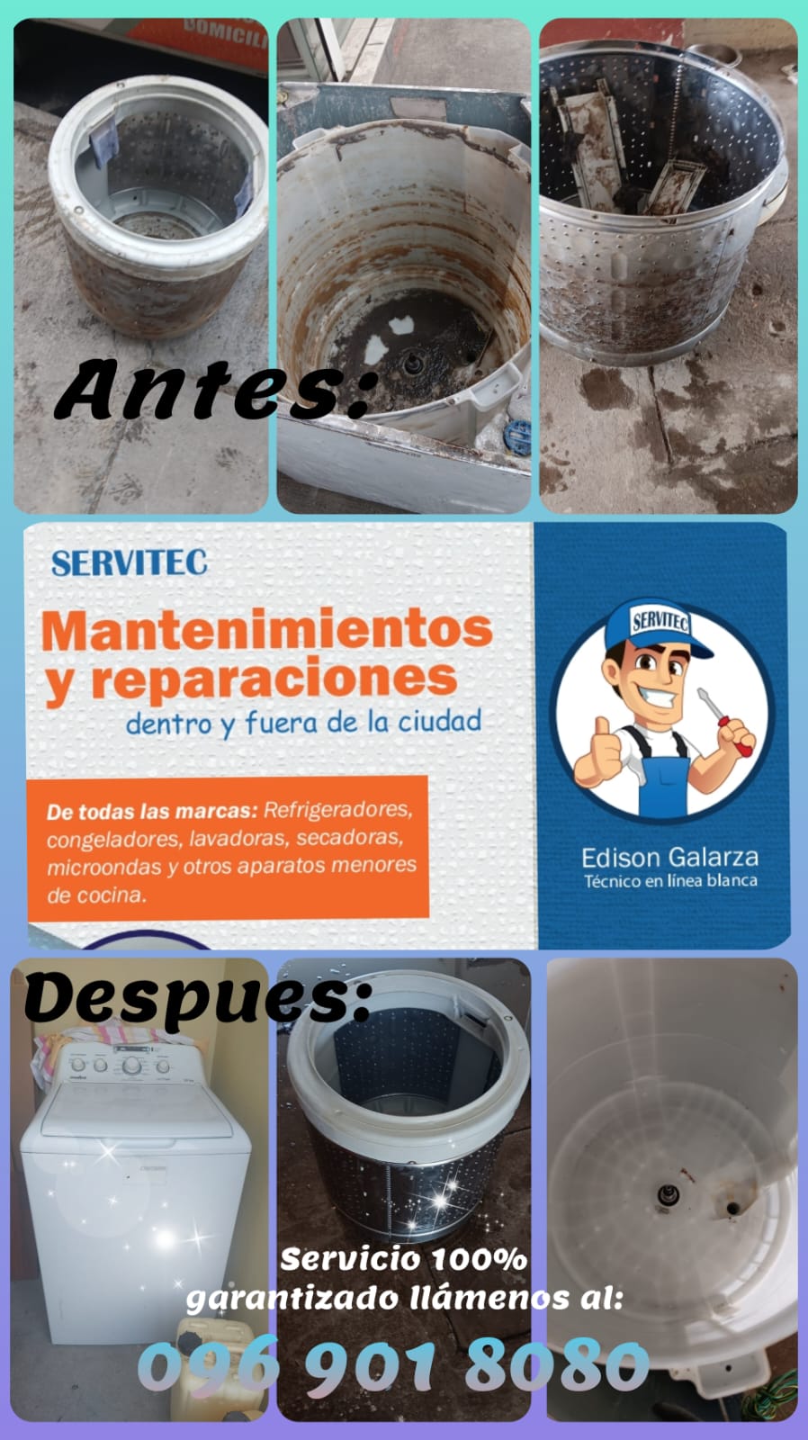ServiTec Facebook ad: ServiTec expertos en reparación garantizada