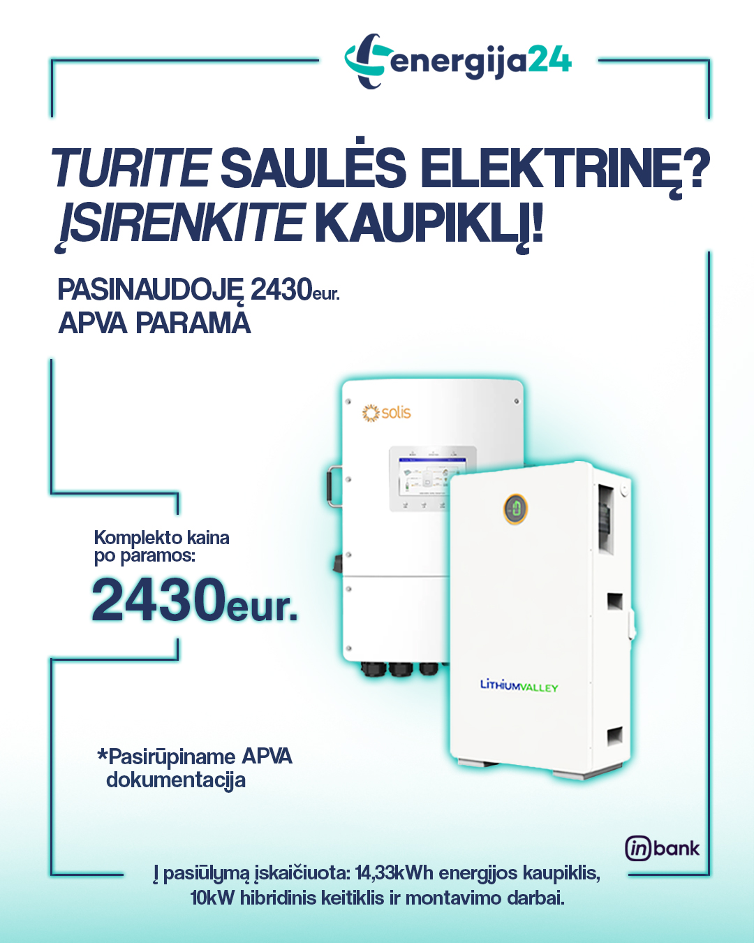 Energija24 Saulės elektrinės Facebook ad