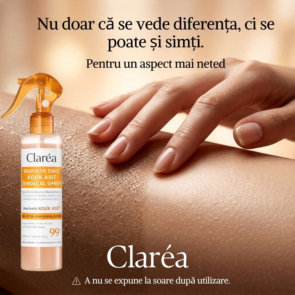 Clarea Facebook ad: Spray exfoliant pentru corp Claréa