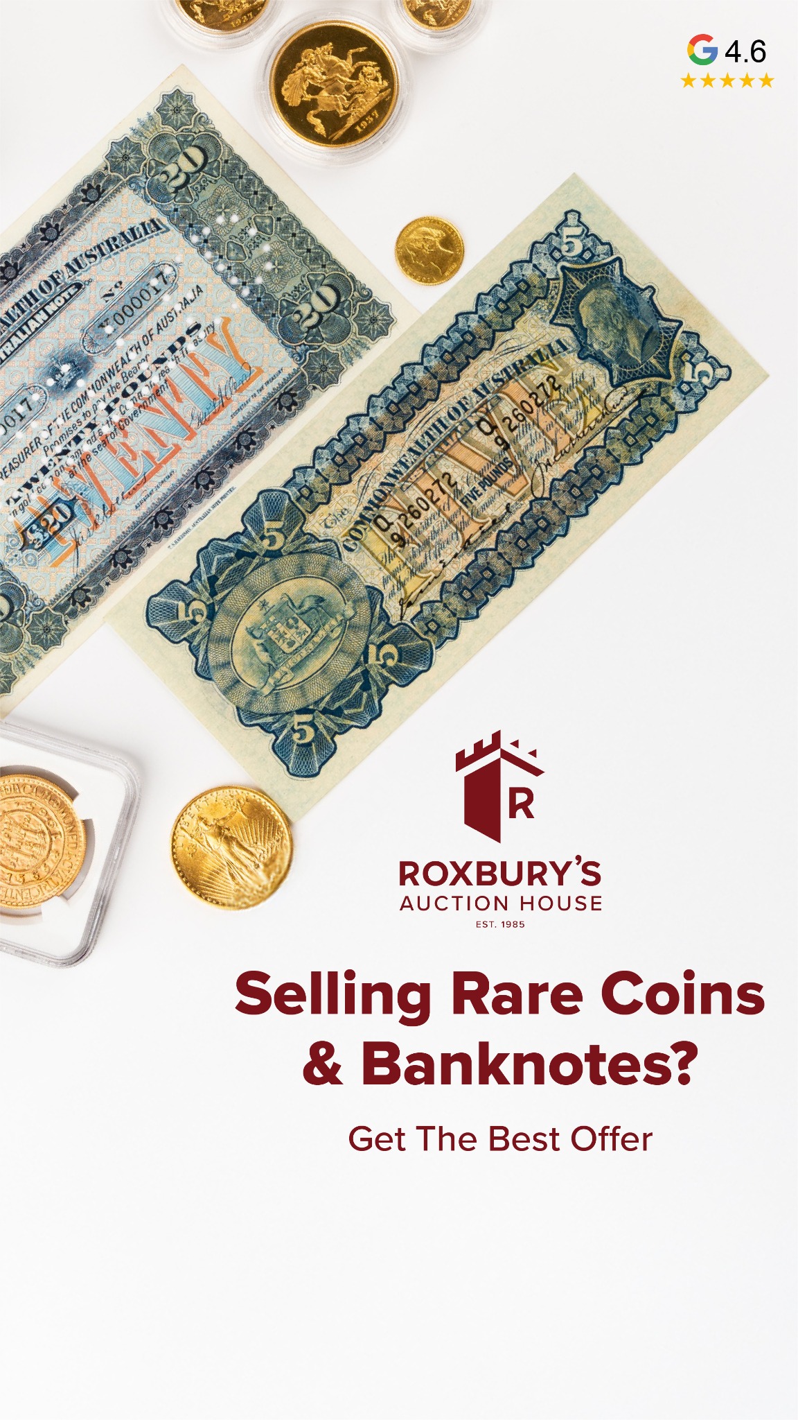 Roxbury's Auction House Facebook ad