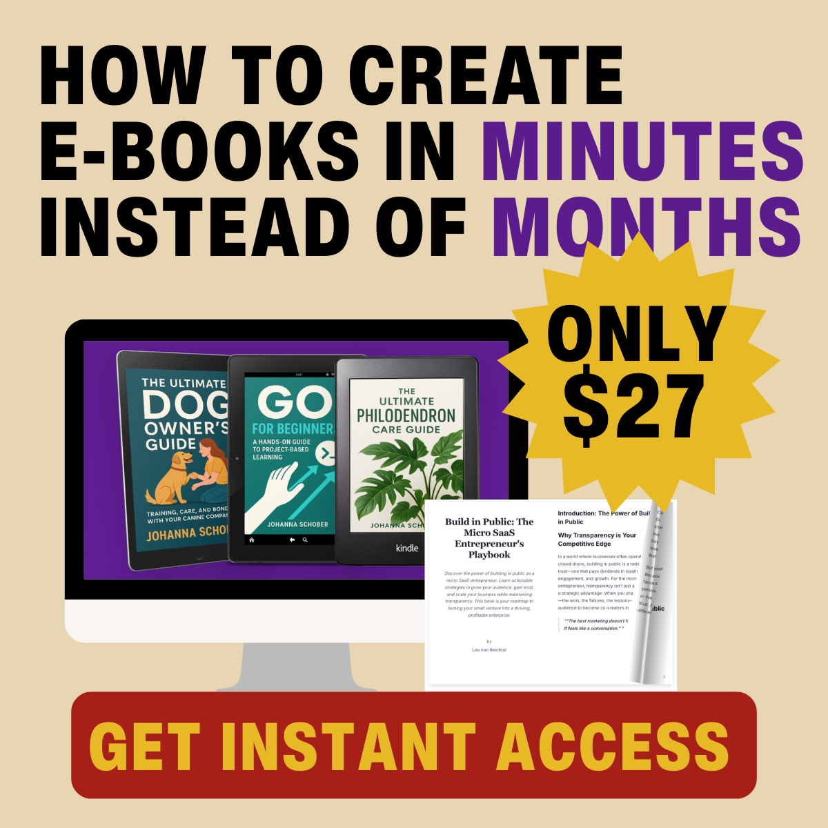 Bookstera - Quickly create e-books Facebook ad