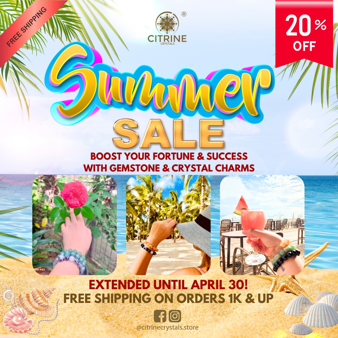 Citrine Crystals Facebook ad: SUMMER SALE EXTENDED, 20% OFF