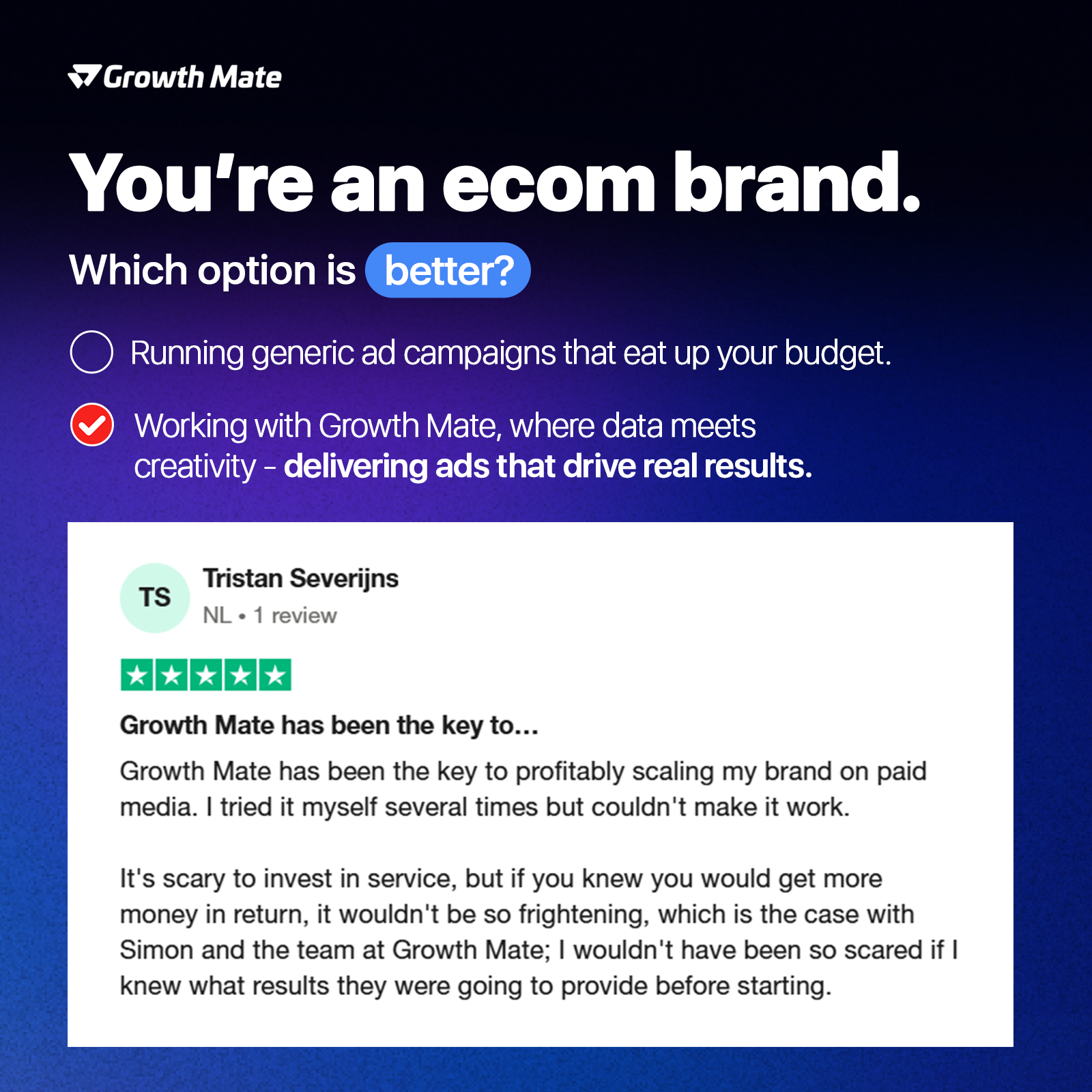 Growth Mate Facebook ad