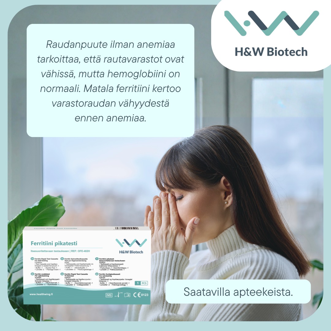 H&W Biotech Oy Facebook ad: H&W FERRITIINI PIKATESTI 1 KPL