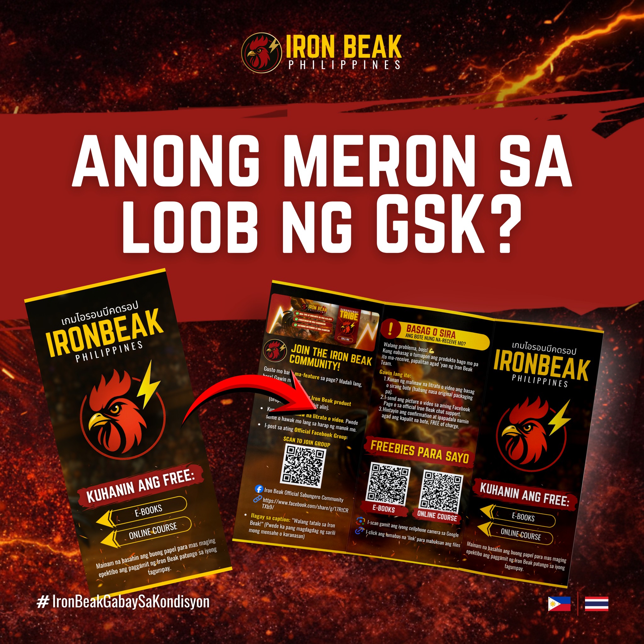 IRON BEAK Philippines Facebook ad: ANONG MERON SA LOOB NG GSK?