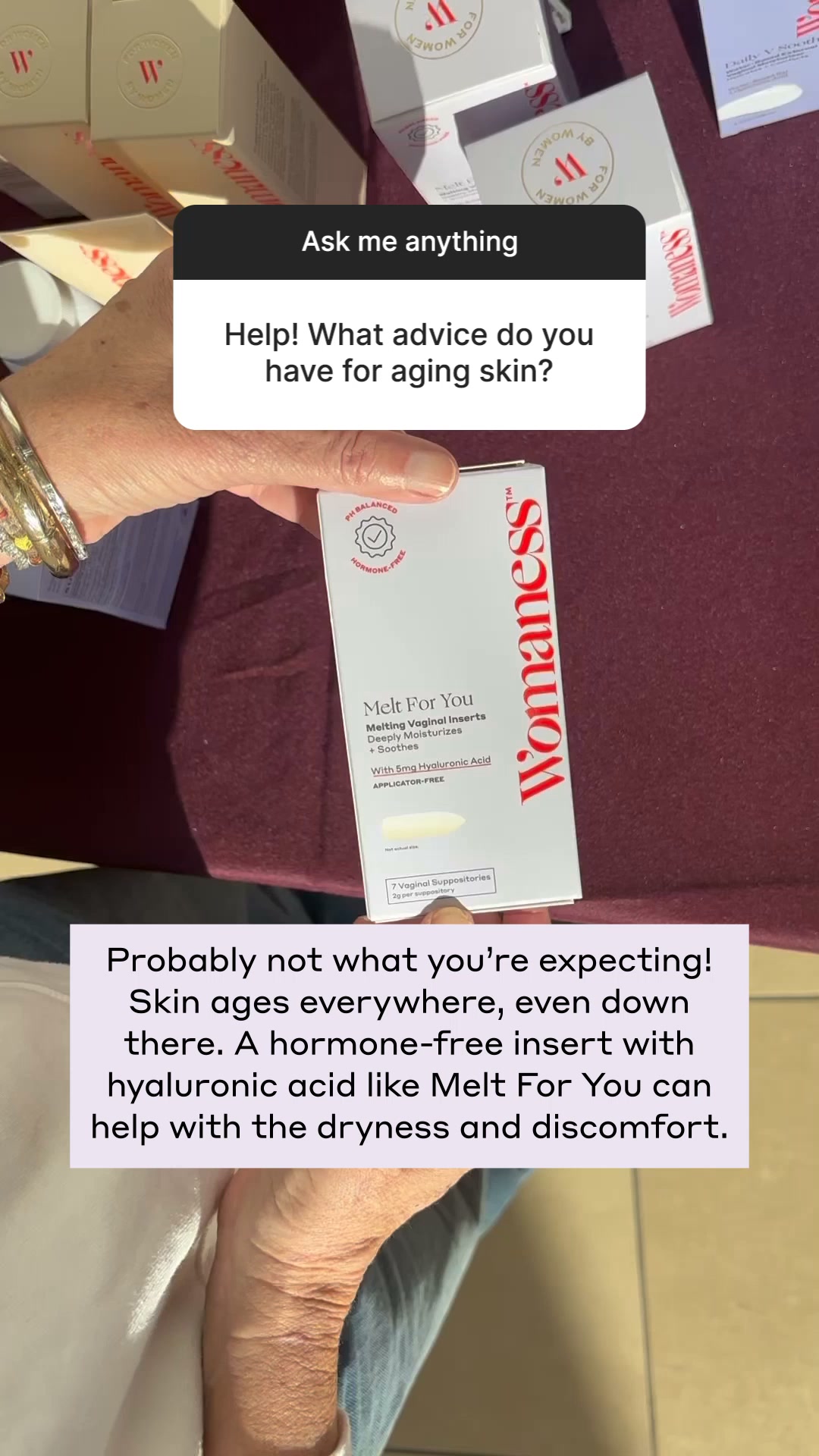 Womaness Facebook ad: Clinically Studied Relief for Vaginal Dryness