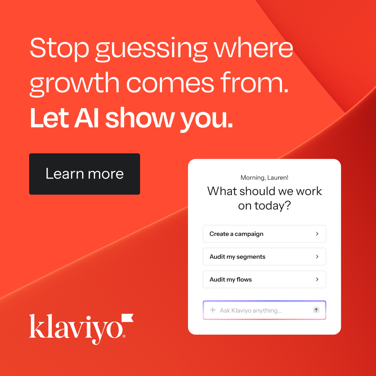 Klaviyo Facebook ad