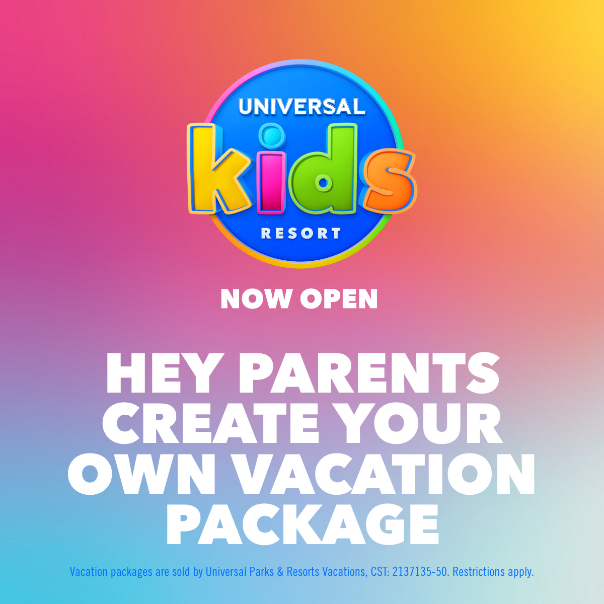 Universal Kids Resort Facebook ad from Sep 1, 2026