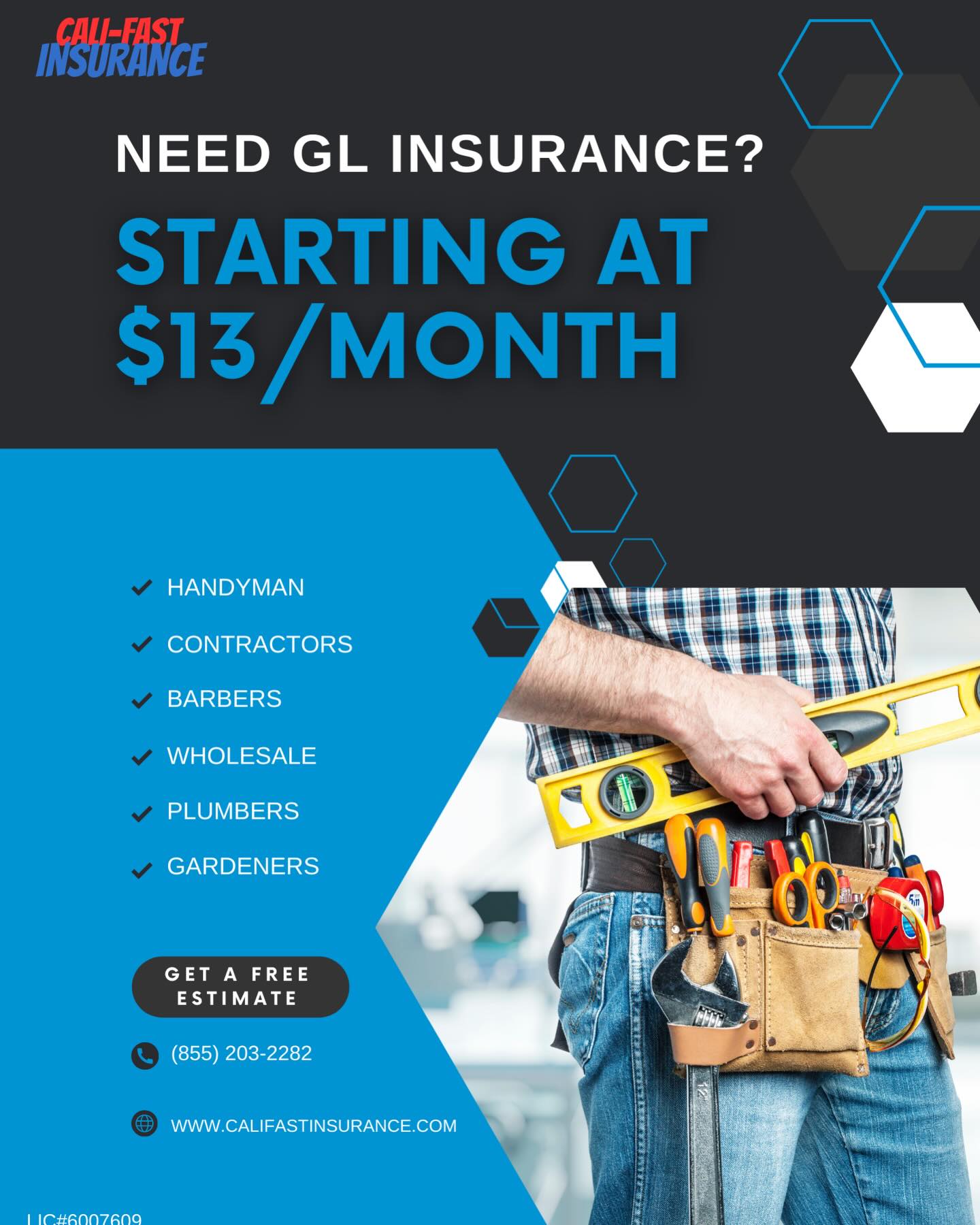 Cali-Fast Insurance Facebook ad: Protect your business the smart way