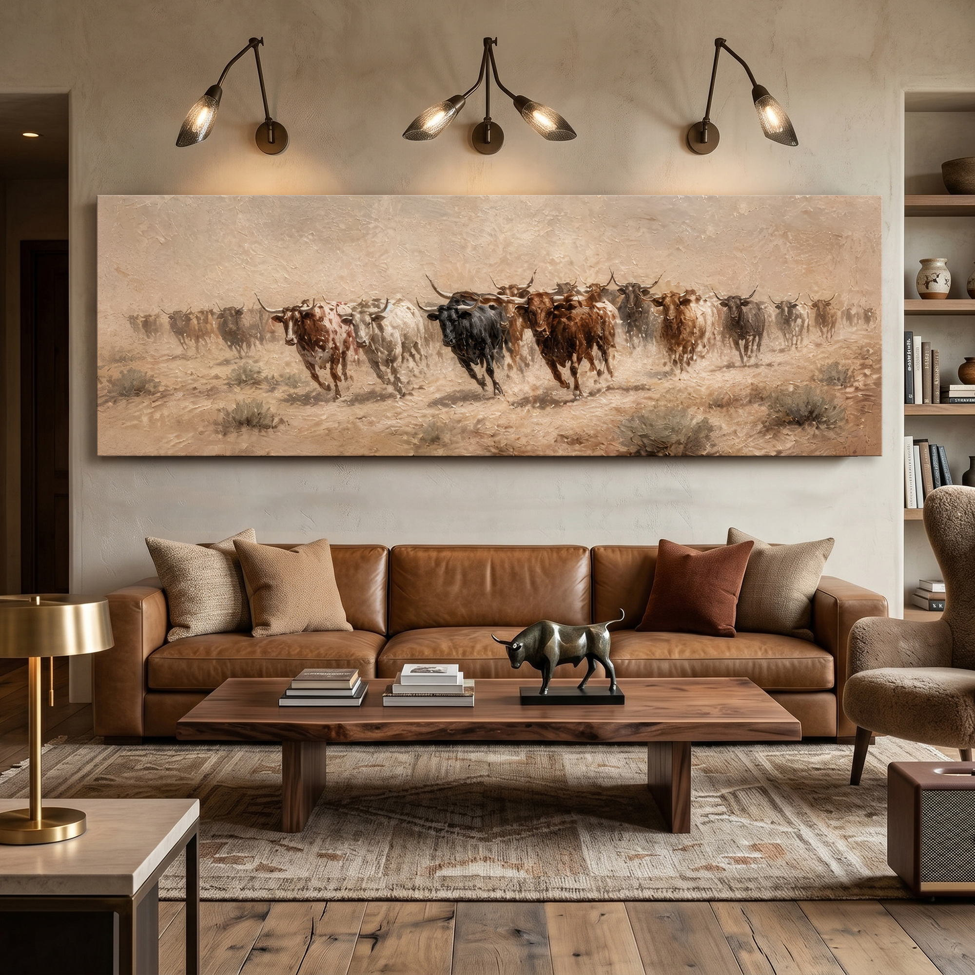 Tailored Canvases - Personalized Art Facebook ad: Longhorn Dust Trail